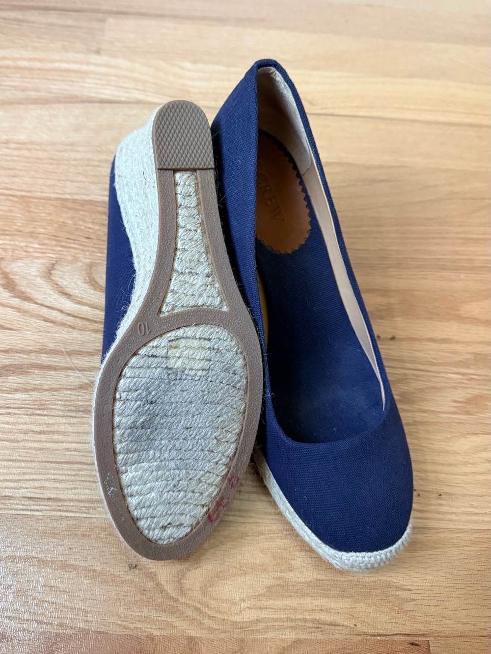 J. Crew Women’s Navy Espadrille Wedge Pumps - Picture 6 of 6
